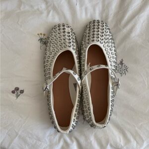 Target White Studded Mary Jane Flats